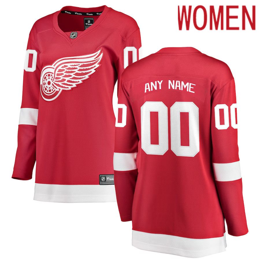 Women Detroit Red Wings Fanatics Branded Red Home Breakaway Custom NHL Jersey